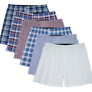 George (2 packs- 12 boxers) 2/ 6-Pack Men's Tag-Free Red Plaid Woven  Sz:3xl